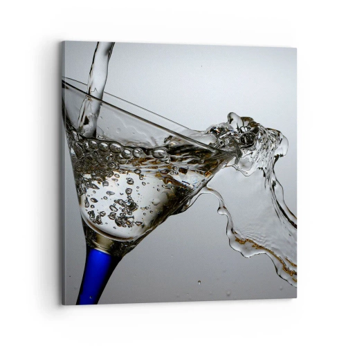 Bild auf Leinwand - Leinwandbild - Kristallwasser in Kristallglas - 70x70 cm