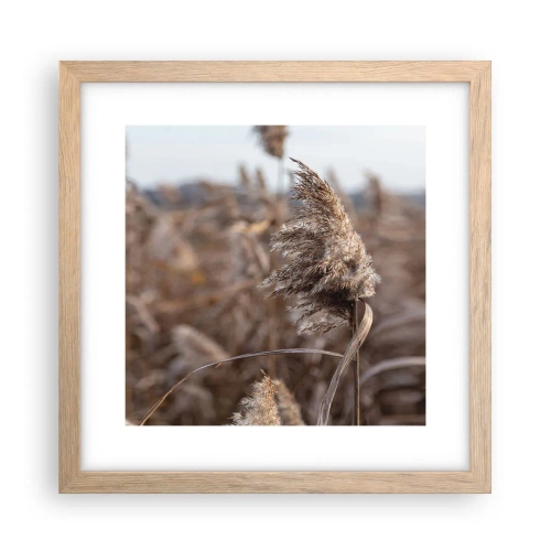 Poster in einem Rahmen aus heller Eiche - Zeit, mit dem Wind zu gehen - 30x30 cm