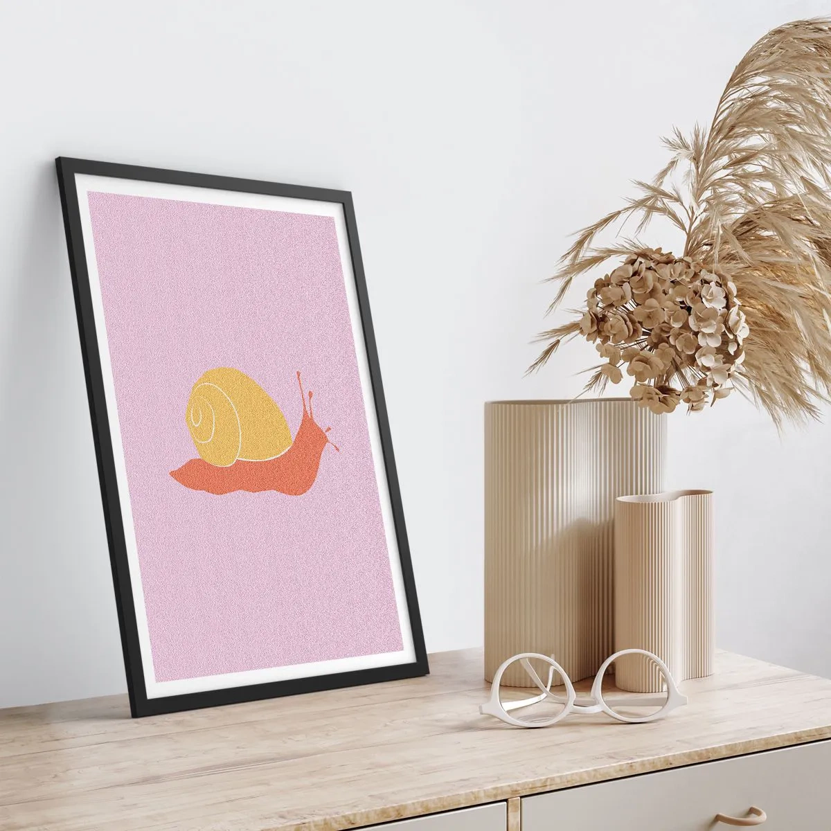 Poster in einem schwarzem Rahmen - Es gibt keine Eile - 40x50 cm