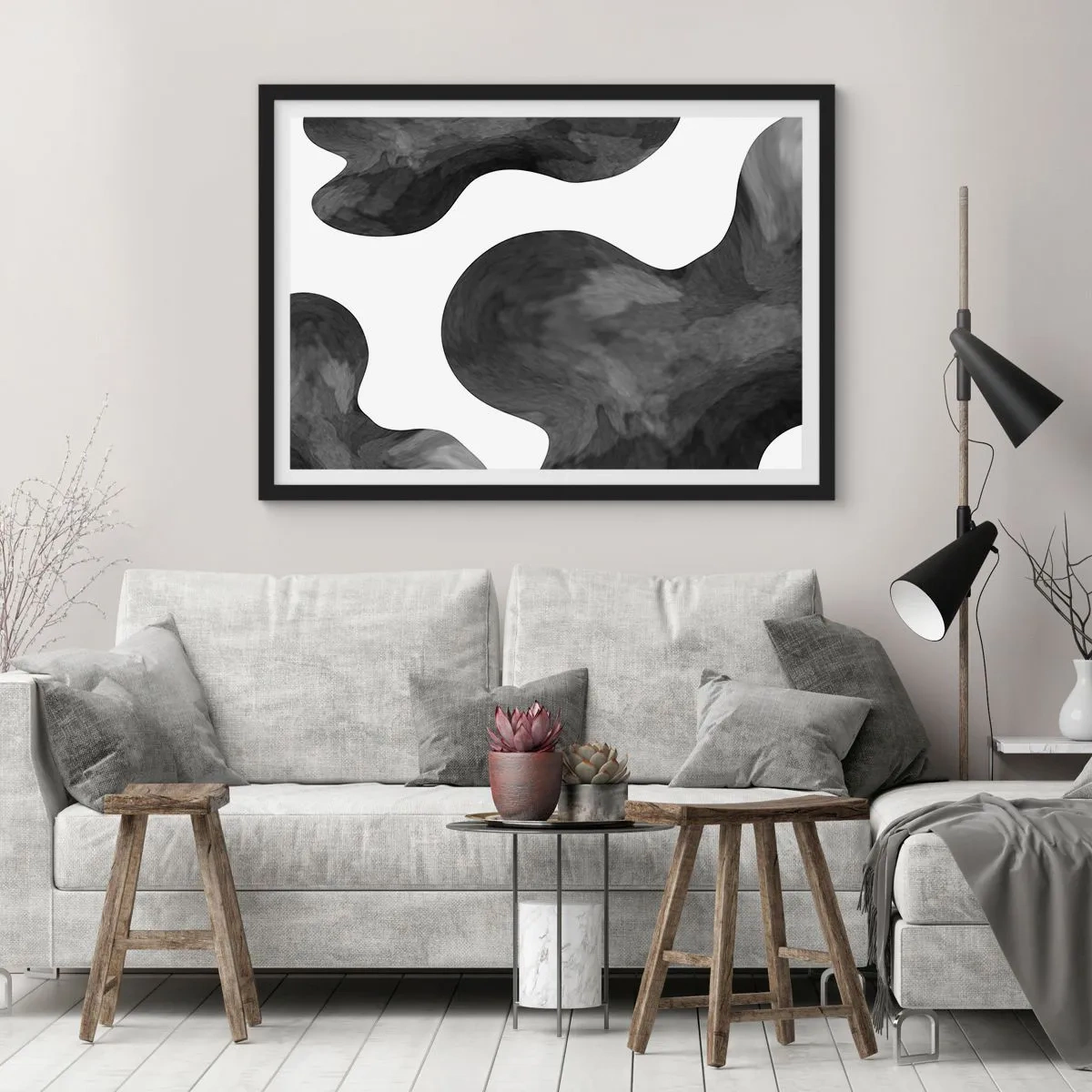 Poster in einem schwarzem Rahmen - Milchstraße - 40x30 cm