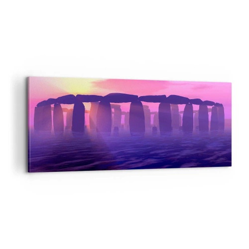 Bild auf Leinwand - Leinwandbild - Geheimnis im Morgengrauen im Nebel - 100x40 cm