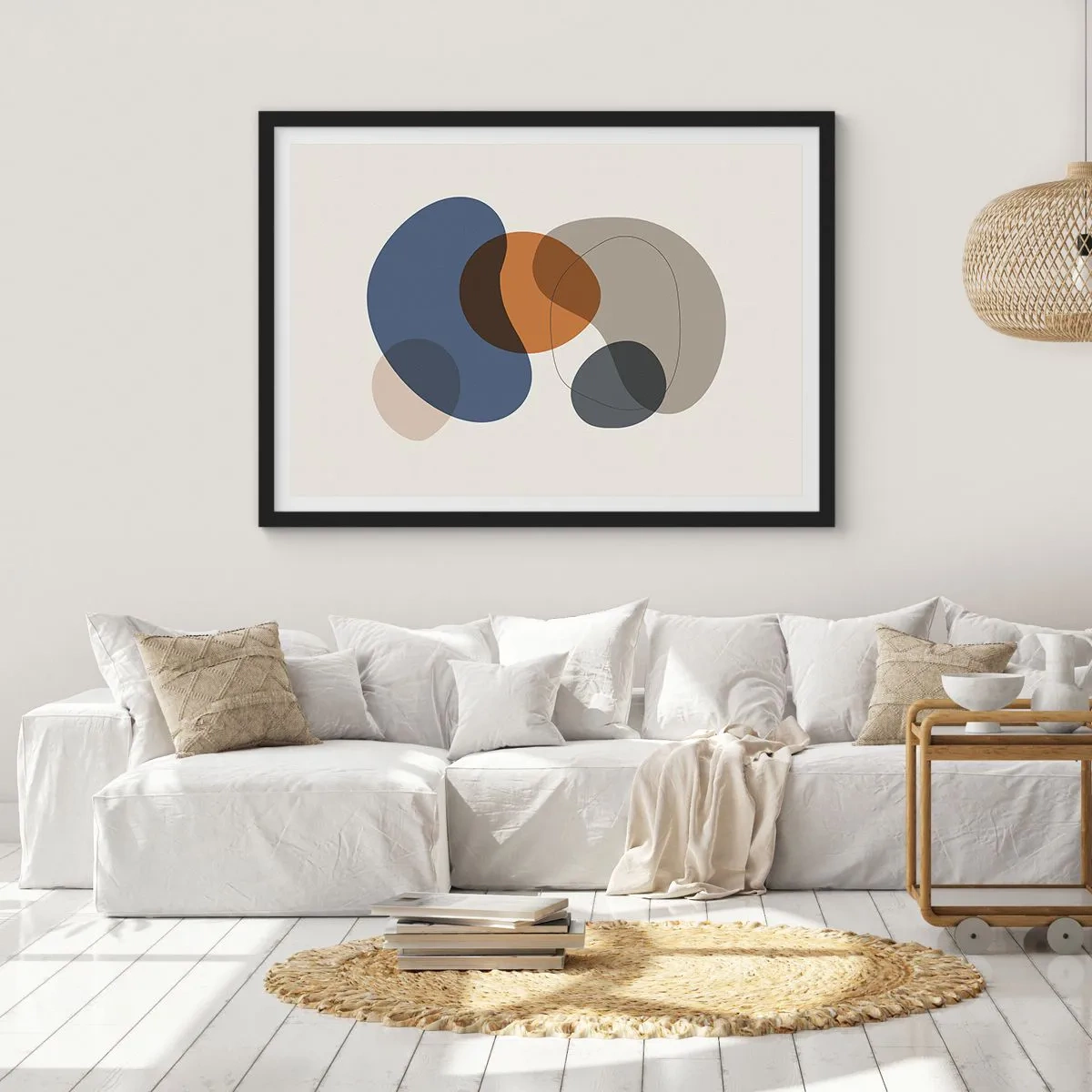 Poster in einem schwarzem Rahmen - Farbtropfen - 40x30 cm