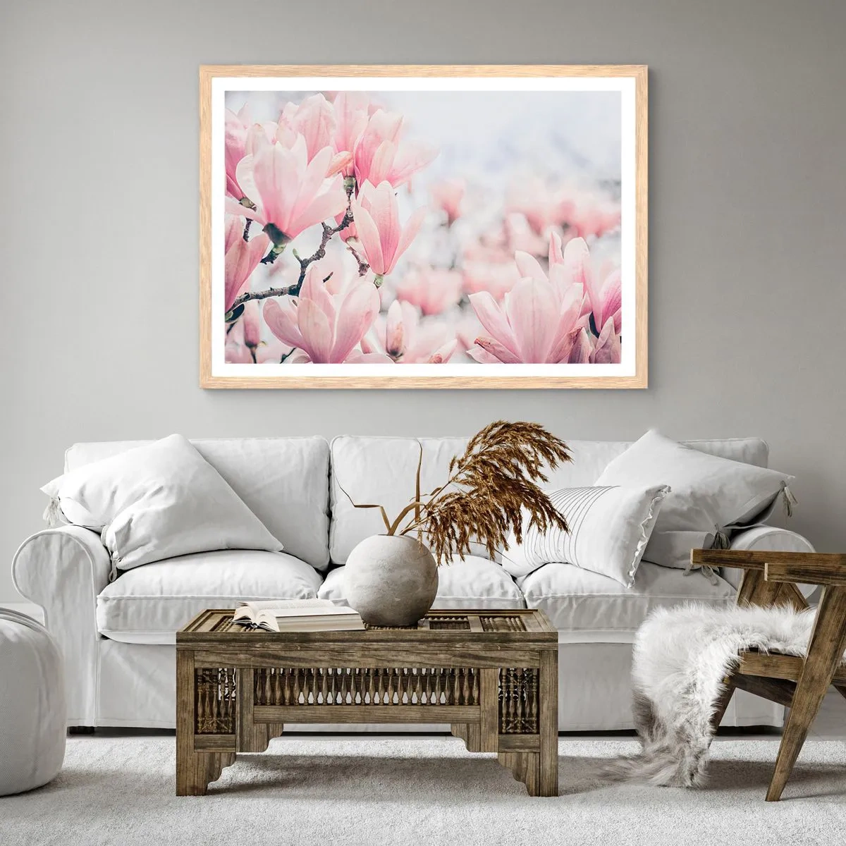 Poster in einem Rahmen aus heller Eiche - Das Ideal der Subtilität - 70x50 cm