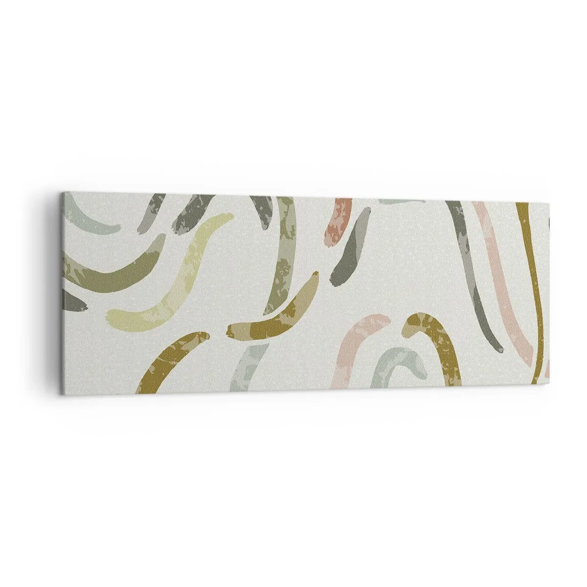 Bild auf Leinwand - Leinwandbild - Abstrakte Bögen in Pastellfarben - 140x50cm - Fröhlicher Tanz der Abstraktion - Moderne Wanddekoration für Wohnzimmer und Schlafzimmer ARTTOR