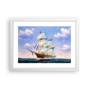 Poster in einem weißen Rahmen - Mit Stolz mit dem Wind - 40x30 cm
