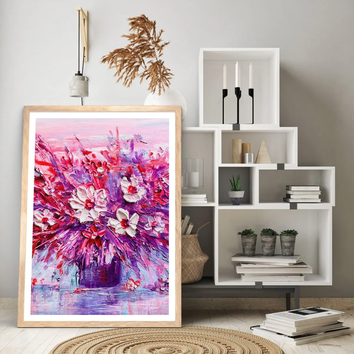 Poster in einem Rahmen aus heller Eiche - Unschuld und Leidenschaft - 61x91 cm