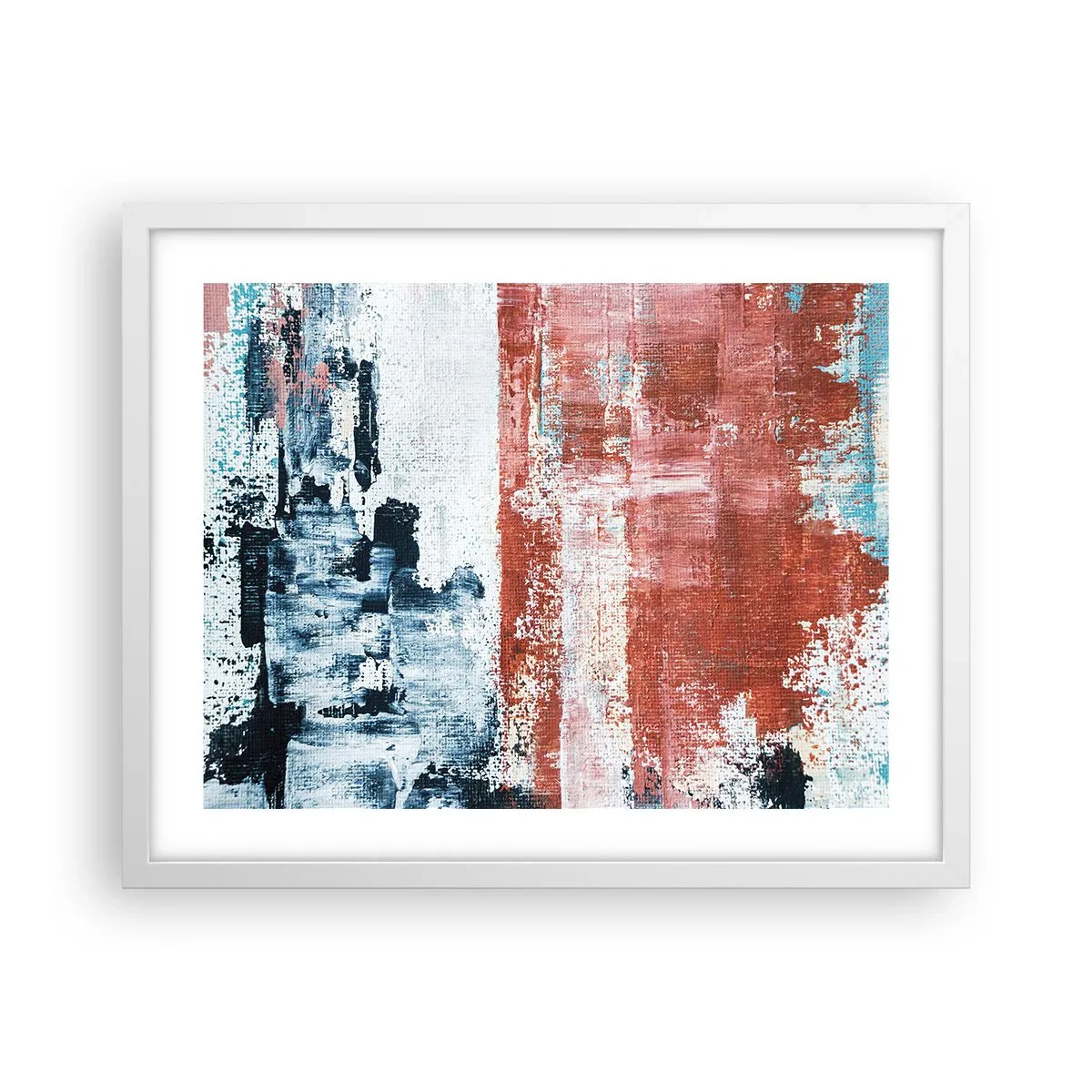 Poster in einem weißen Rahmen - Fünfzig-Fünfzig abstrakt - 50x40 cm
