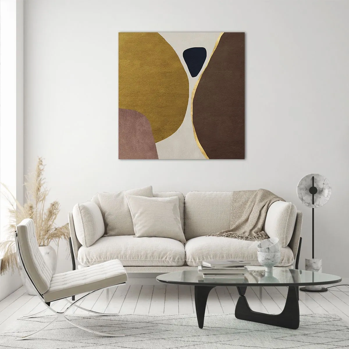 Glasbild - Bild auf glas - Abstraktion – ein Ort im Raum - 70x70 cm