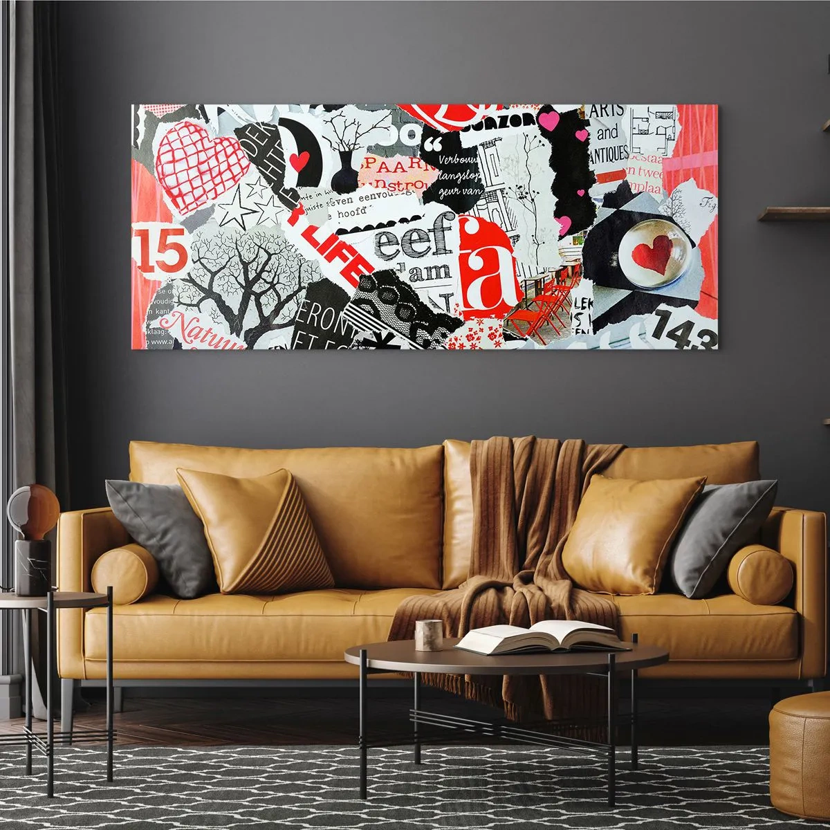 Glasbild - Bild auf glas - Hipster-Collage - 90x30 cm