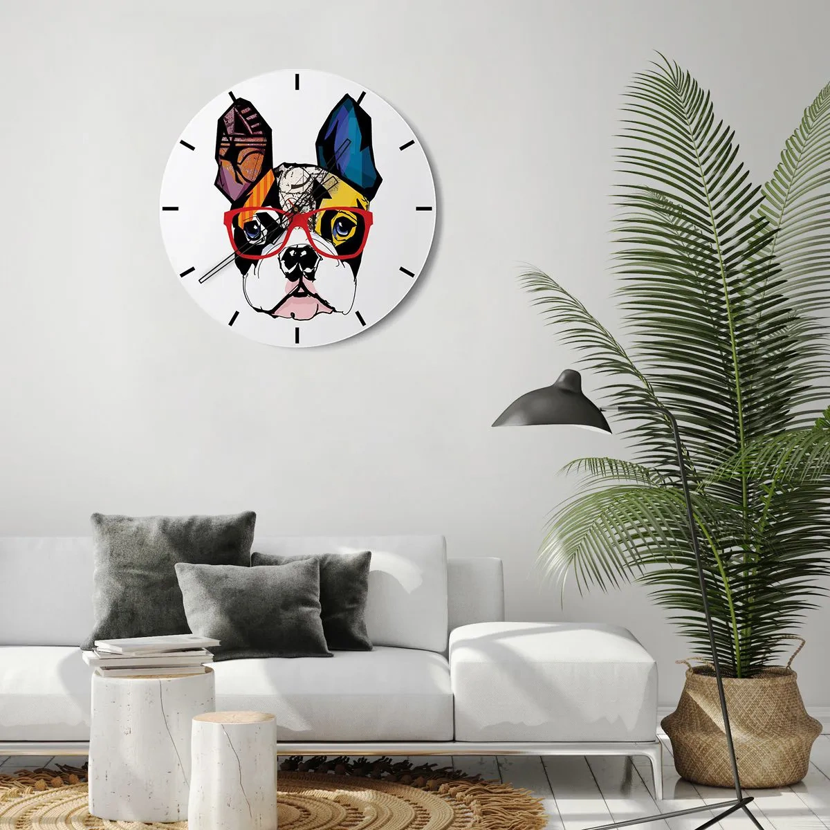 Wanduhr - Glasuhr - Intellektuelle - 30x30 cm