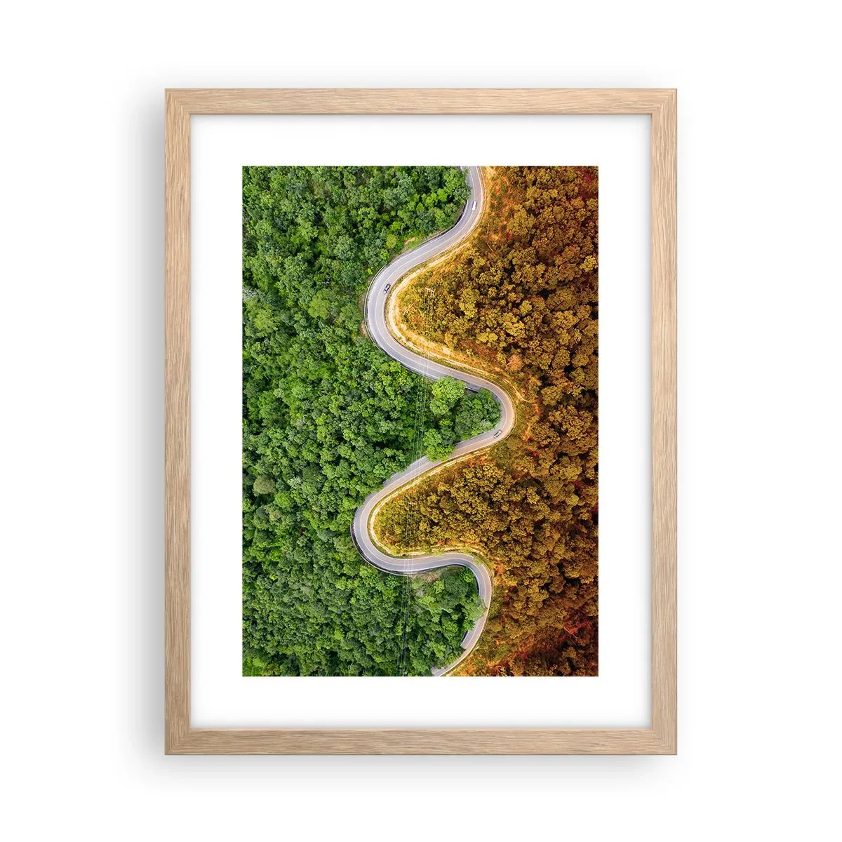 Poster in einem Rahmen aus heller Eiche - Grenzen und Durchbrüche - 30x40 cm