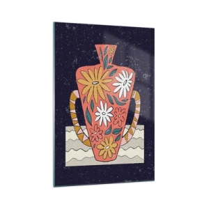 Glasbild - Bild auf glas - Bemalter Krug - 70x100 cm