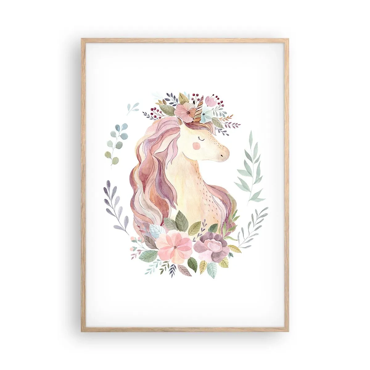 Poster in einem Rahmen aus heller Eiche - Eine Einladung in die Welt der Märchen - 70x100 cm