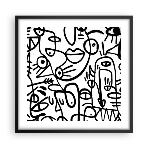 Poster in einem schwarzem Rahmen - Gesichter und Luftspiegelungen - 50x50 cm