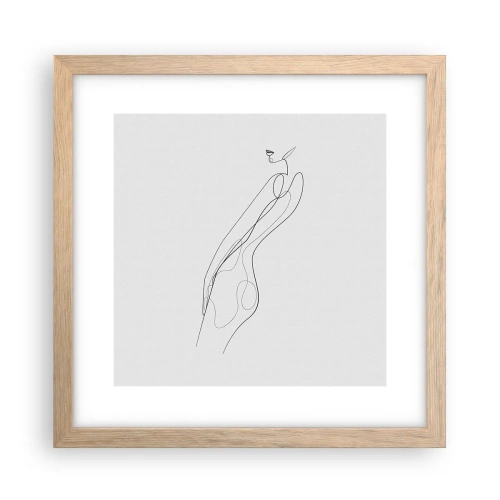 Poster in einem Rahmen aus heller Eiche - Bloß ein Versprechen - 30x30 cm