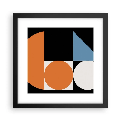 Poster in einem schwarzem Rahmen - Bebilderte Anordnung - 30x30 cm