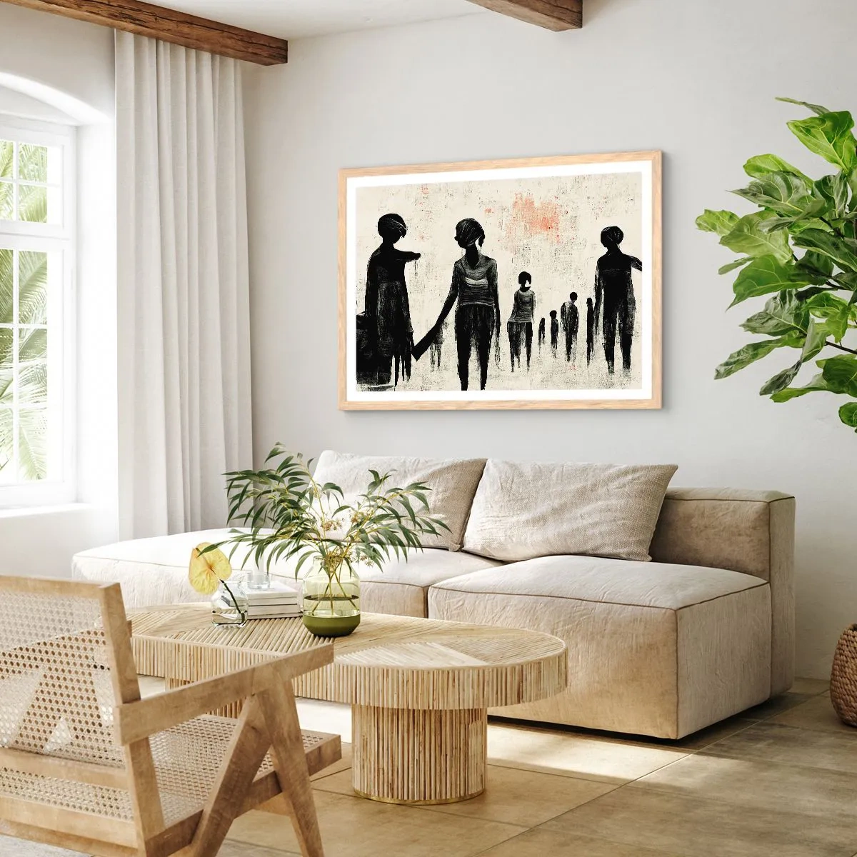 Poster in einem Rahmen aus heller Eiche - Gegen die Einsamkeit - 50x40 cm