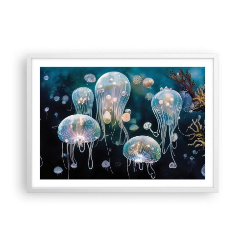 Poster in einem weißen Rahmen - Unterwasserball - 70x50 cm