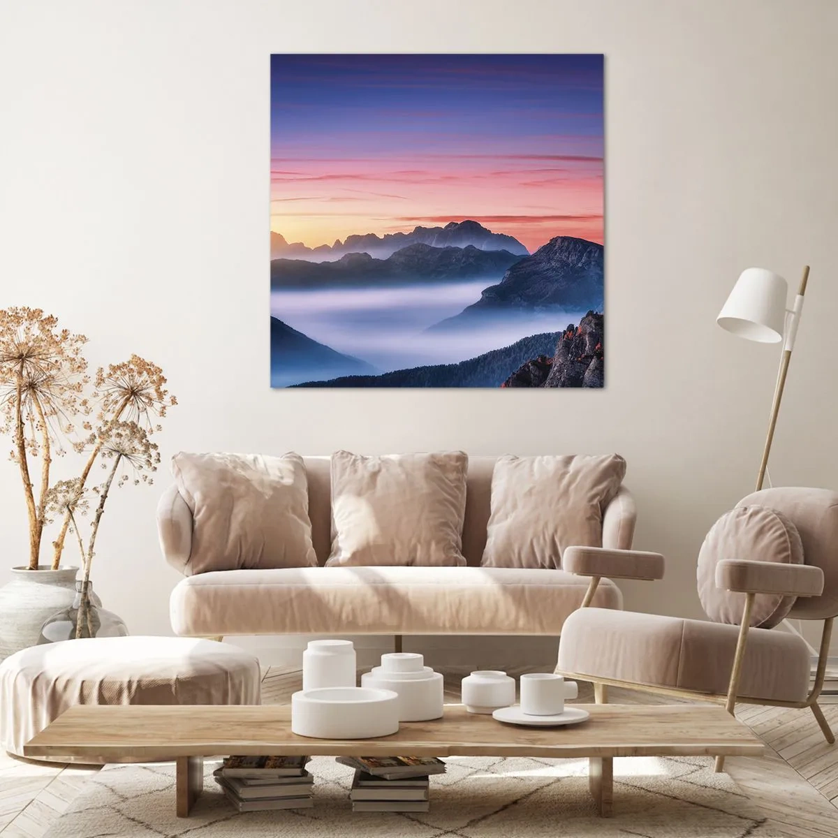 Bild auf Leinwand - Leinwandbild - Über die Täler - 50x50 cm
