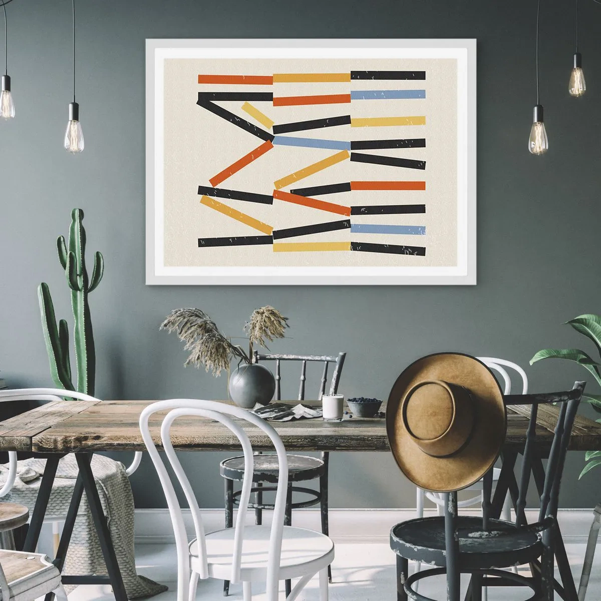 Poster in einem weißen Rahmen - Komposition auf der Ebene - 40x30 cm