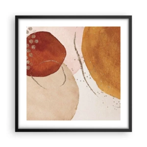 Poster in einem schwarzem Rahmen - Rundheit und Bewegung - 50x50 cm