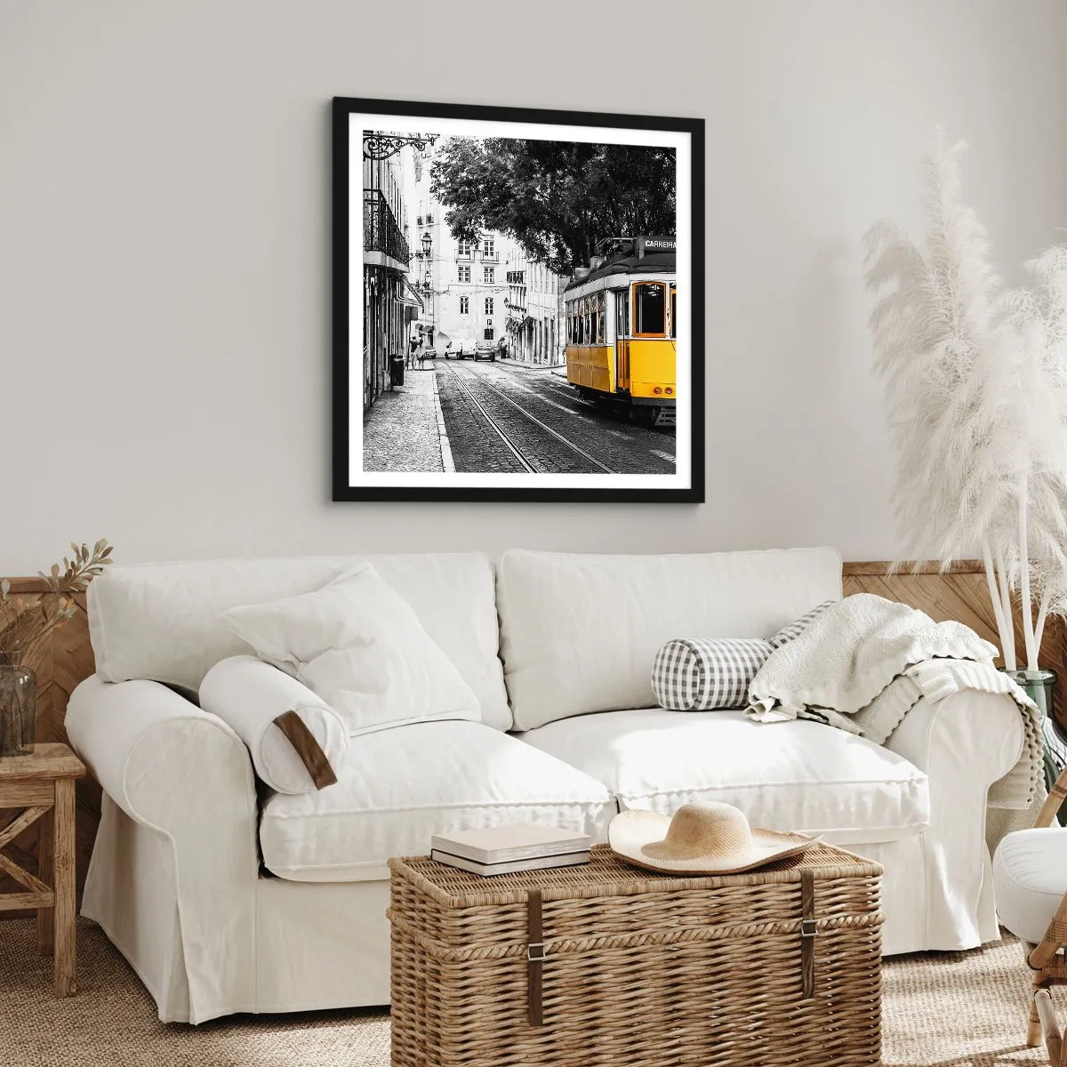 Poster in einem schwarzem Rahmen - Und Fado im Hintergrund - 30x30 cm