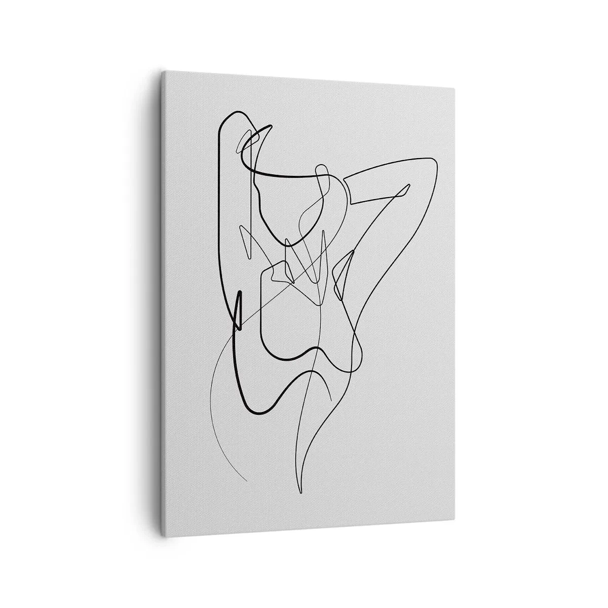 Bild auf Leinwand - Leinwandbild - Minimalistischer Umriss einer weiblichen Silhouette - 50x70cm - So, wie du wirklich bist ... - Moderne Wanddekoration für Wohnzimmer und Schlafzimmer ARTTOR