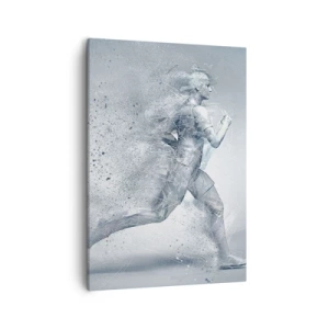 Bild auf Leinwand - Leinwandbild - Eine dynamische Figur, die in einem abstrakten Stil läuft - 50x70cm - Kristallklare Energie - Moderne Wanddekoration für Wohnzimmer und Schlafzimmer ARTTOR