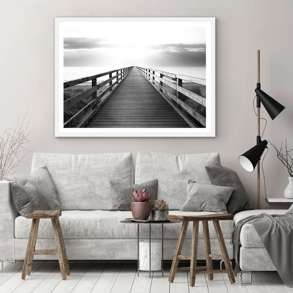 Poster in einem weißen Rahmen - In die Ferne ... - 50x40 cm