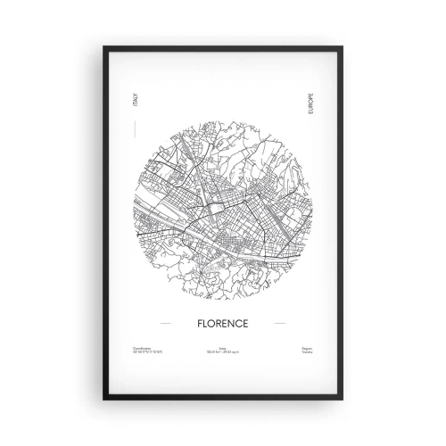 Poster in einem schwarzem Rahmen - Anatomie von Florenz - 61x91 cm