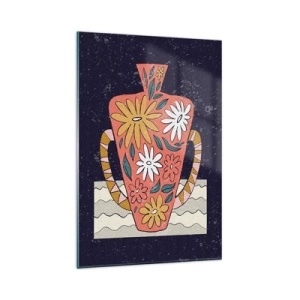 Glasbild - Bild auf glas - Bemalter Krug - 80x120 cm