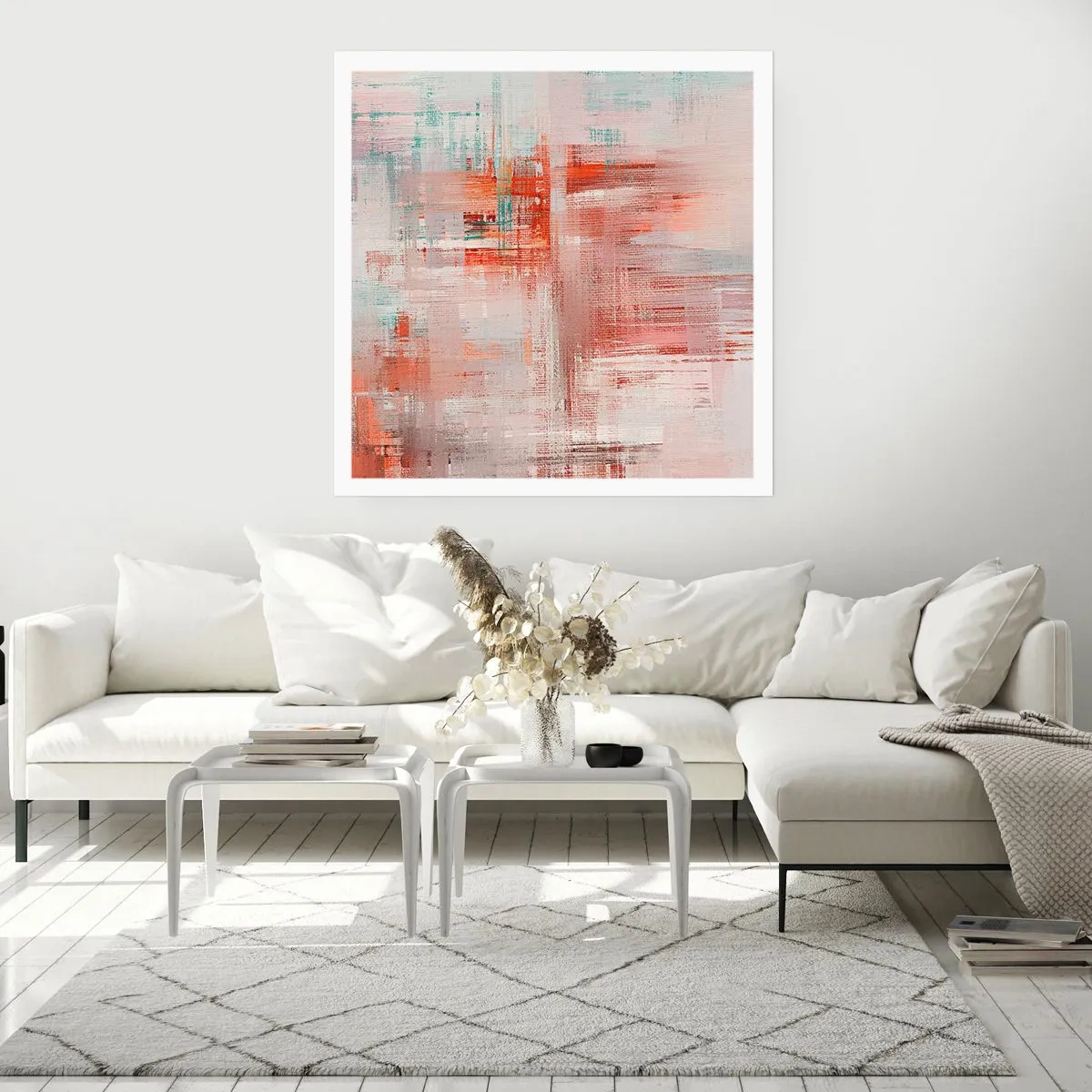 Poster - Dunstig. Aber rosa - 50x50 cm