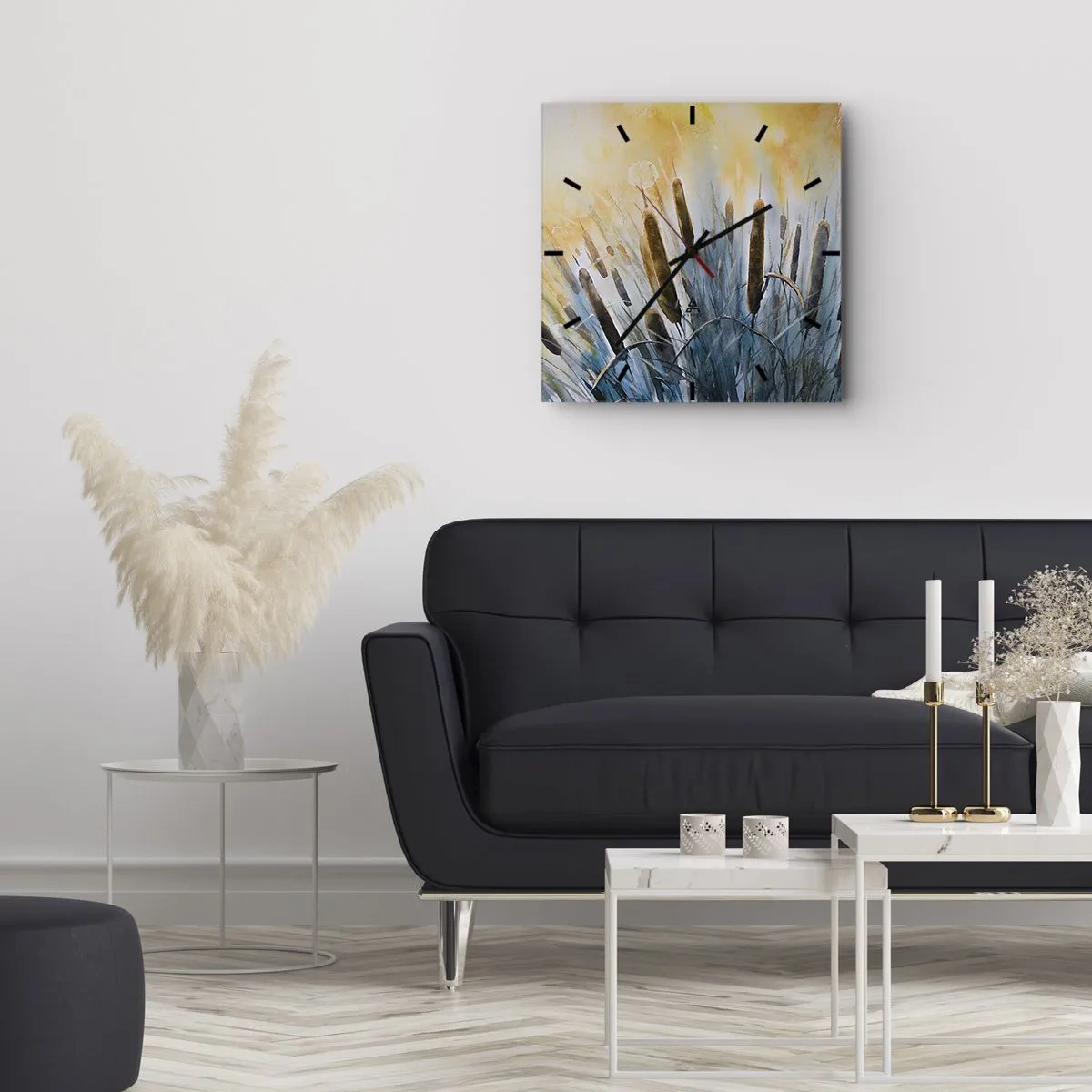 Wanduhr - Glasuhr - Die Kälte des Wassers, die Hitze der Sonne - 30x30 cm