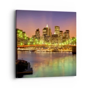 Bild auf Leinwand - Leinwandbild - Hier geht das Licht nie aus - 40x40 cm