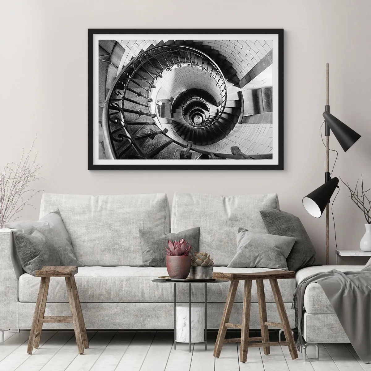 Poster in einem schwarzem Rahmen - Höher und höher - 40x30 cm