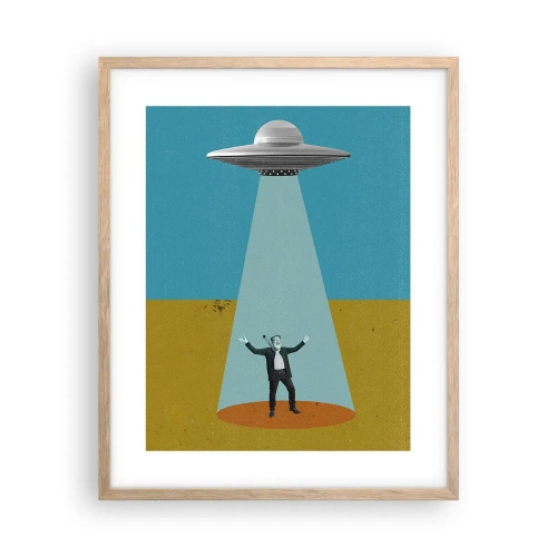 Poster in einem Rahmen aus heller Eiche - Nahe Begegnung - 40x50 cm