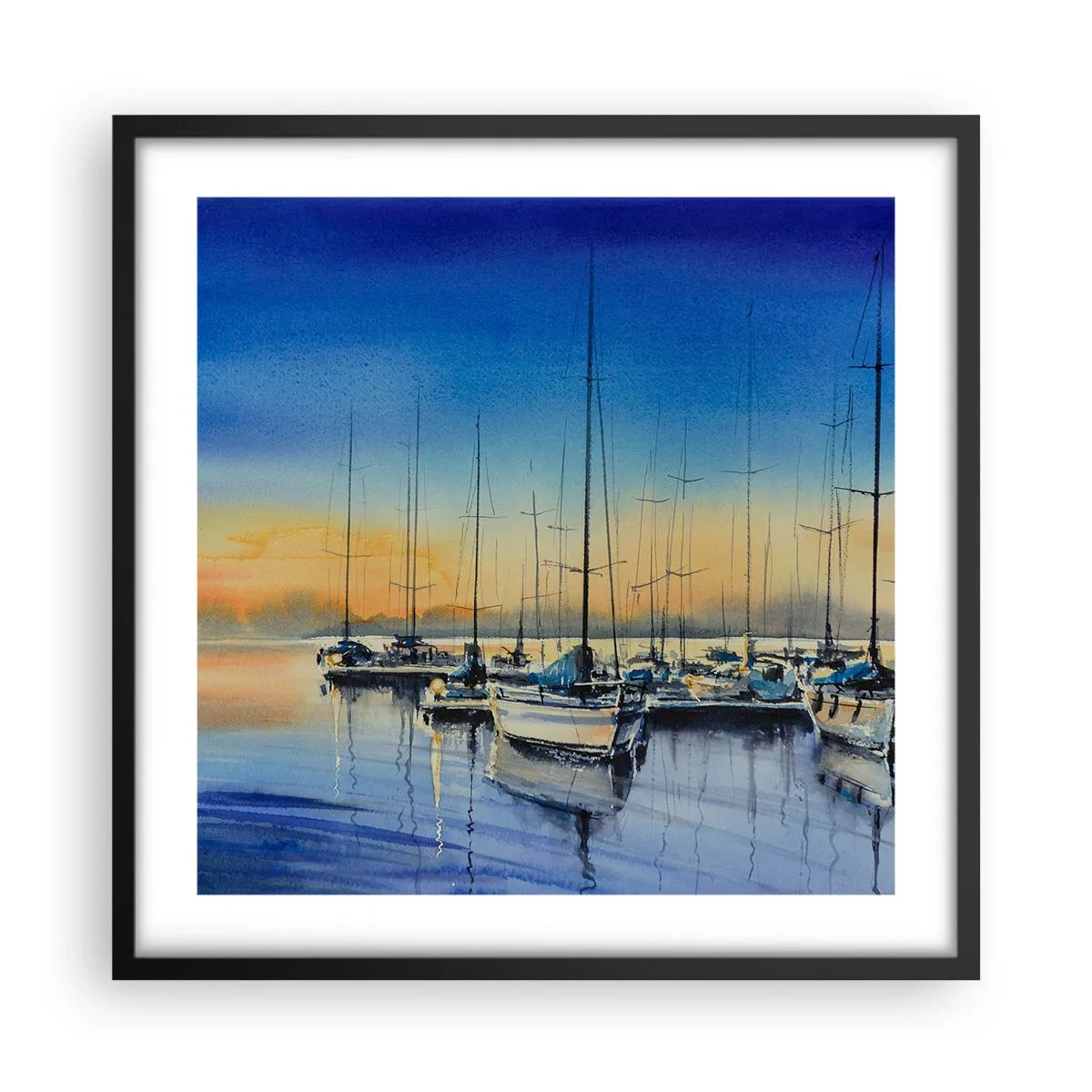 Poster in einem schwarzem Rahmen - Ende eines guten Tages - 50x50 cm