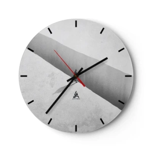 Wanduhr - Glasuhr - Eine minimalistische Silhouette einer Figur in einer Lichtperspektive - 30x30cm - Klares Ziel - Moderne Wanddekoration für Wohnzimmer, Küche und Schlafzimmer ARTTOR