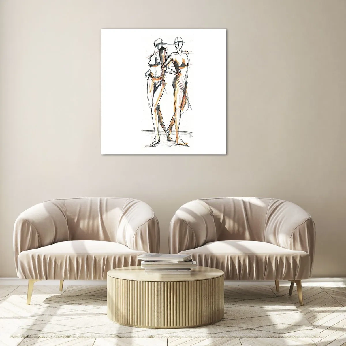 Glasbild - Bild auf glas - Studie der Gnade - 60x60 cm