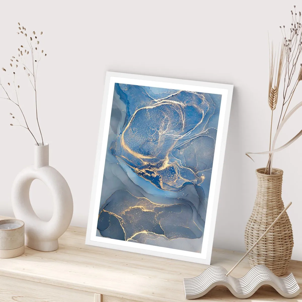 Poster in einem weißen Rahmen - Goldstaub - 70x100 cm