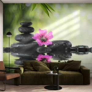 Fototapete Premium Canvas - Zeit für die Seele - Blume, Kultur, Bambus - 500x350 cm