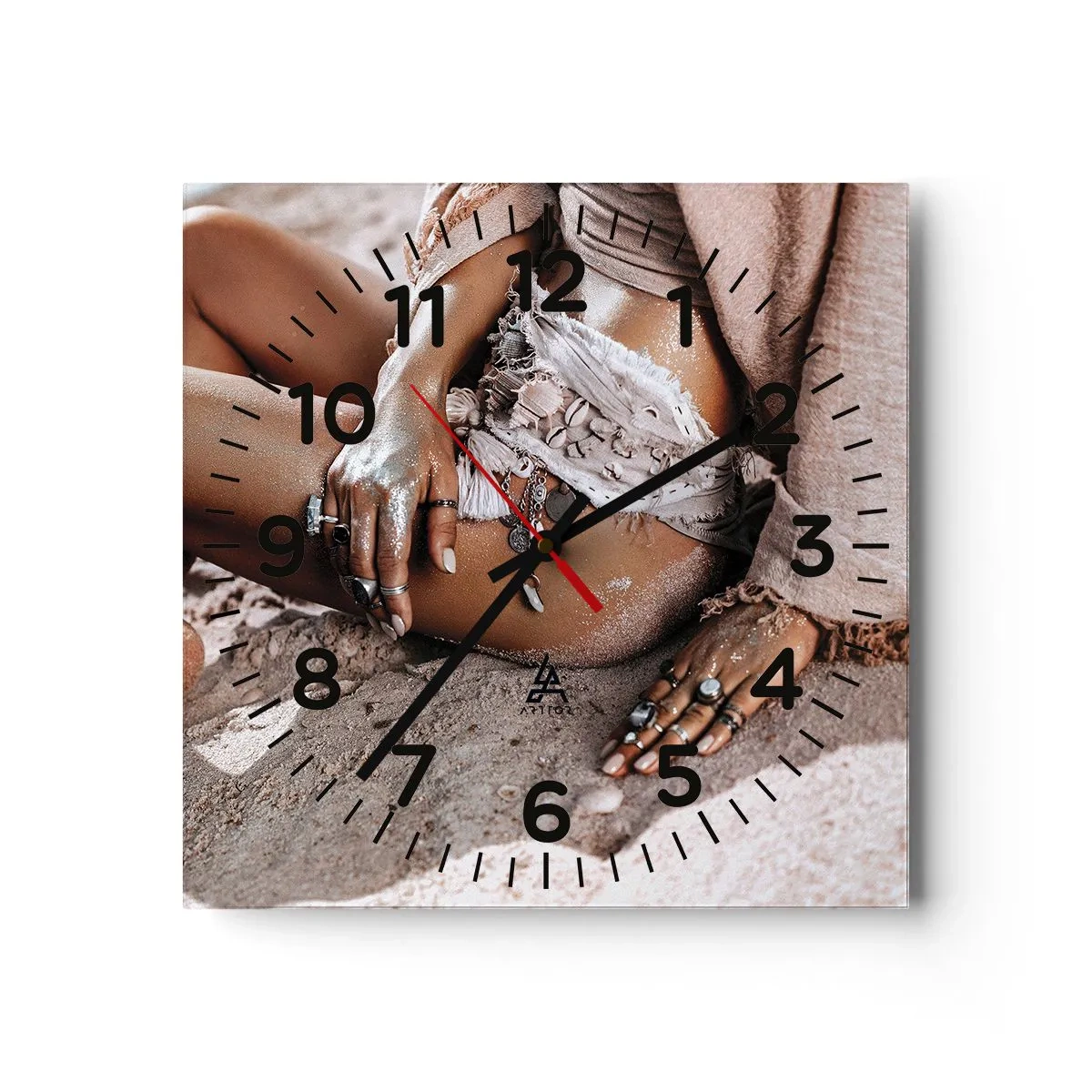 Wanduhr - Glasuhr - Von den Wellen geworfen? - 40x40 cm