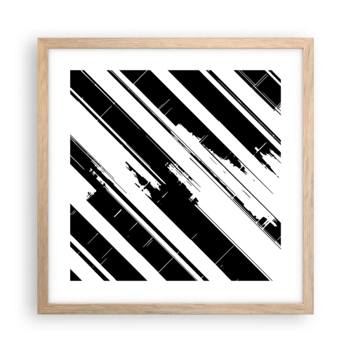 Poster in einem Rahmen aus heller Eiche - Eine intensive und dynamische Komposition - 40x40 cm