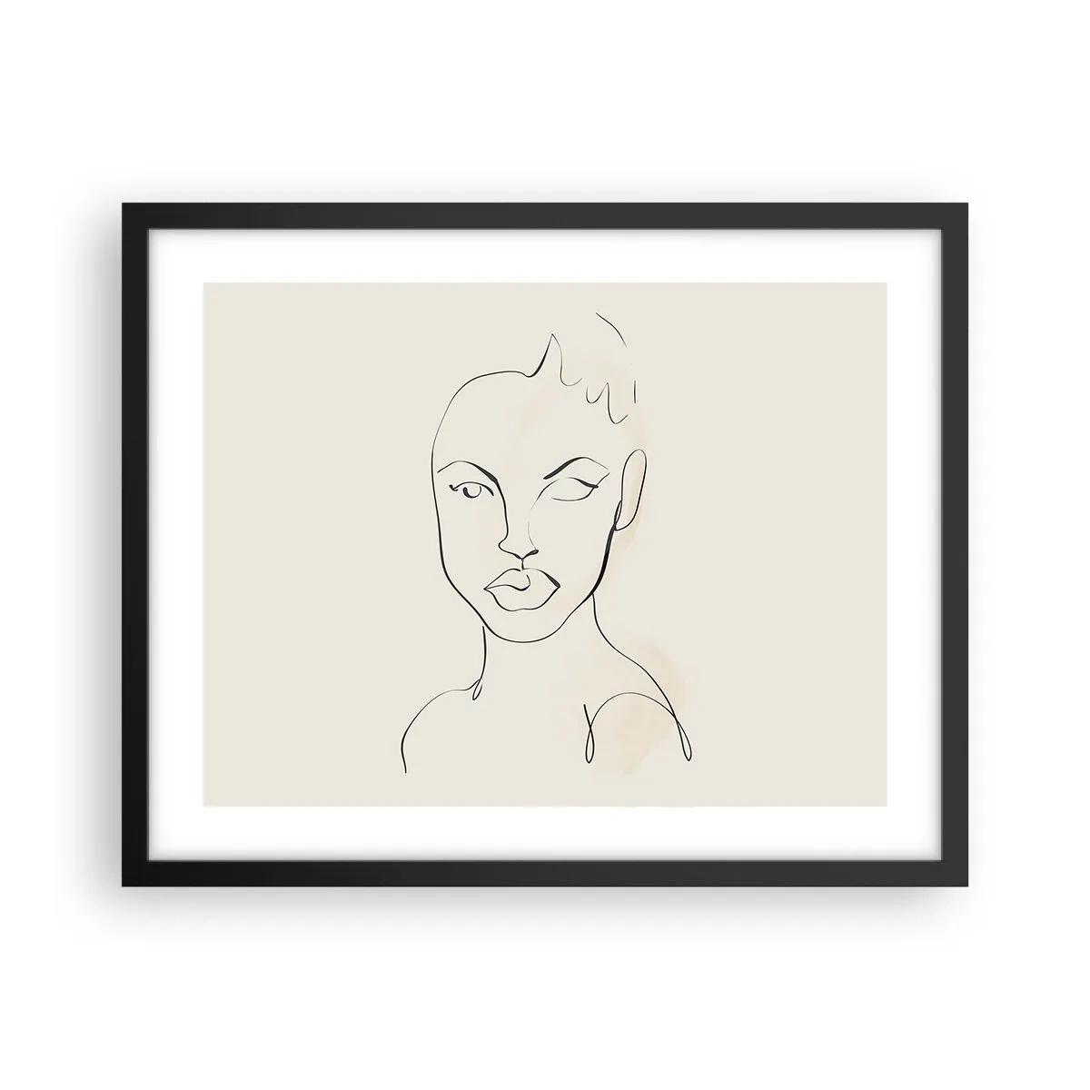 Poster in einem schwarzem Rahmen - Umriss der Sinnlichkeit - 50x40 cm