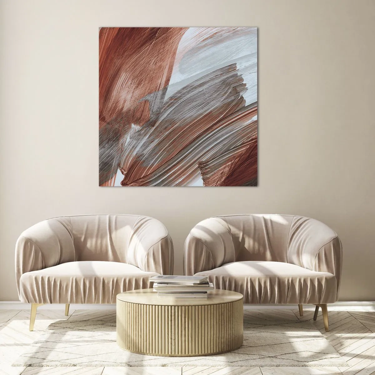 Glasbild - Bild auf glas - Herbst und windige Abstraktion - 70x70 cm