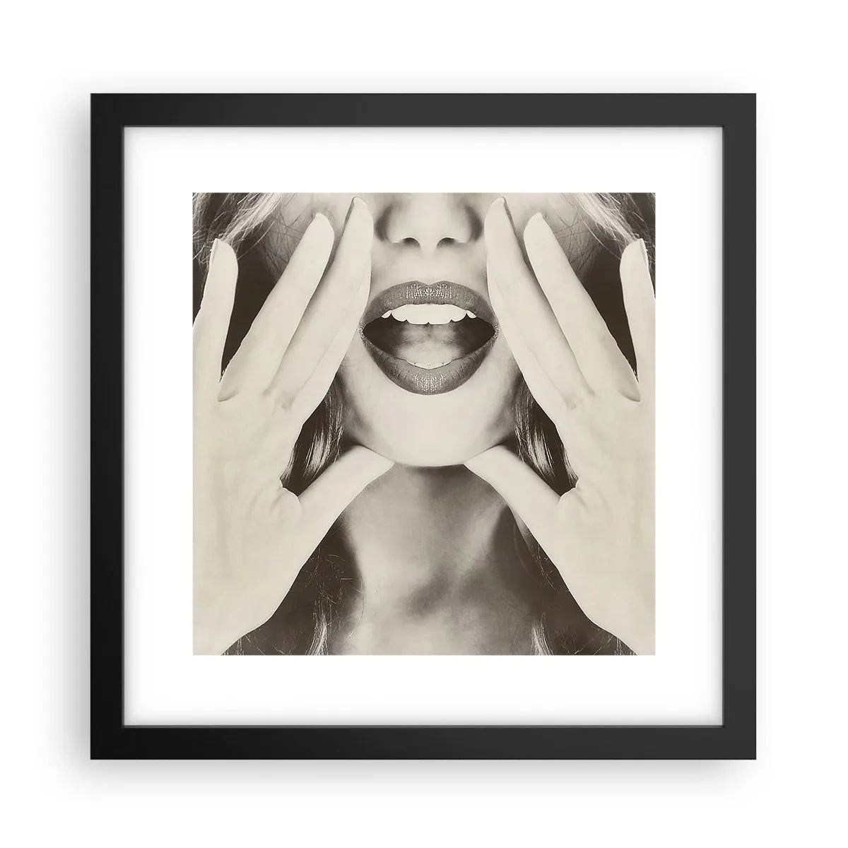 Poster in einem schwarzem Rahmen - Ich komme schon! - 30x30 cm