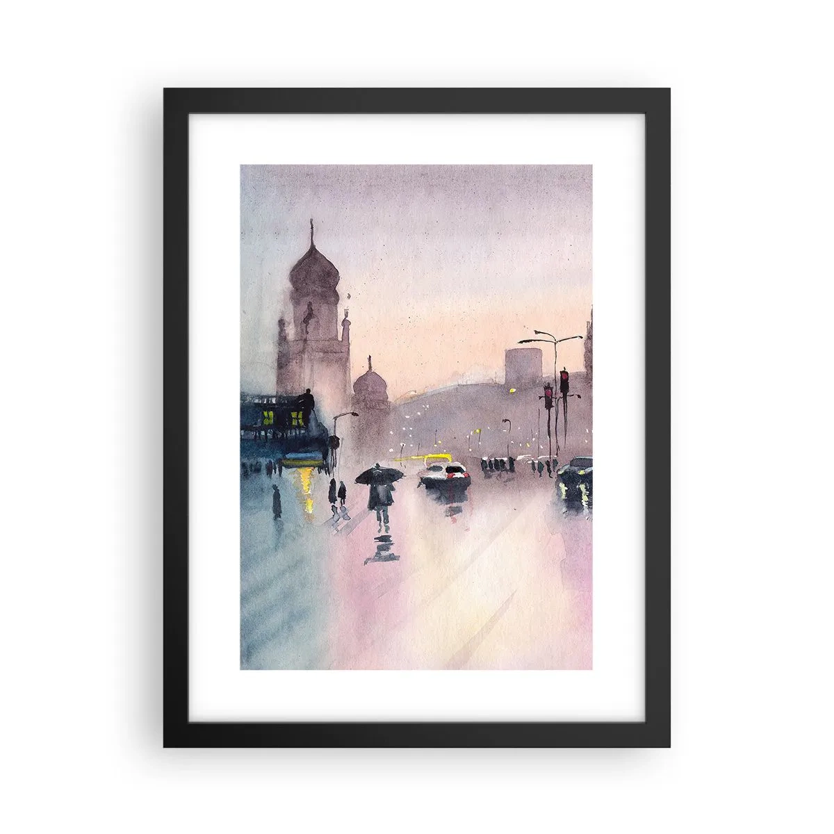 Poster in einem schwarzem Rahmen - Im regnerischen Dunst - 30x40 cm