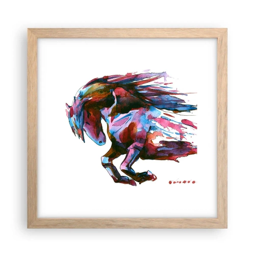 Poster in einem Rahmen aus heller Eiche - In Verzückung - 30x30 cm