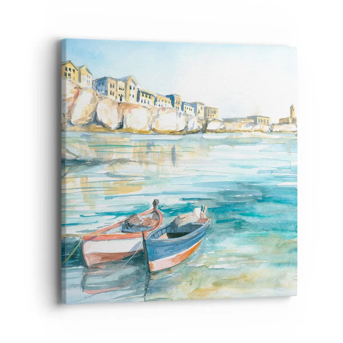 Bild auf Leinwand - Leinwandbild - Landschaft in Azurblau - 40x40 cm