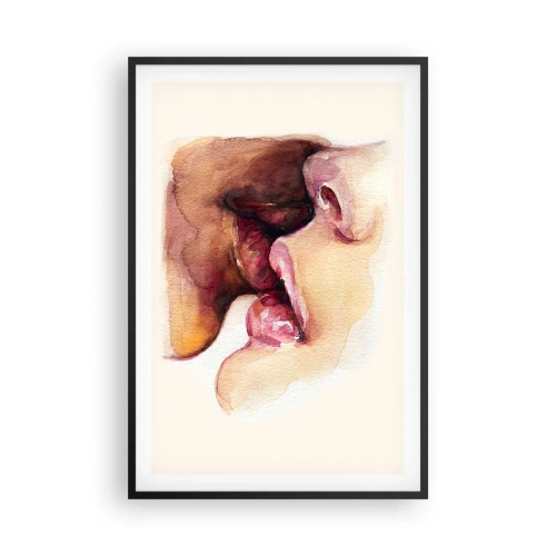 Poster in einem schwarzem Rahmen - Wie Tag und Nacht, Erde und Himmel - 61x91 cm